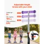 VEVOR Kick Scooter for Kids Ages 3+, 3-Wheel Toddler Scooter with Light-Up Wheels, Adjustable Height Handlebar, Wide Anti-Slip D
