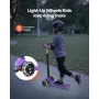 Kick Scooter for Kids Ages 3+, 3-Wheel Toddler Scooter with Light-Up Wheels, Adjustable Height Handlebar, Wide Anti-Slip Deck, L