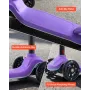 VEVOR Kick Scooter for Kids Ages 3+, 3-Wheel Toddler Scooter with Light-Up Wheels, Adjustable Height Handlebar, Wide Anti-Slip D