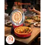 Pizza Oven, 304.8 mm Electric Pizza Maker, 1200W Electric Pizzas Cooker with Cordierite Stone, 5-Mode Temperature Control, Viewi