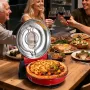 Pizza Oven, 304.8 mm Electric Pizza Maker, 1200W Electric Pizzas Cooker with Cordierite Stone, 5-Mode Temperature Control, Viewi