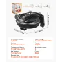 VEVOR Pizza Oven, 304.8 mm Electric Pizza Maker, 1200W Electric Pizzas Cooker with Cordierite Stone, 5-Mode Temperature Control,