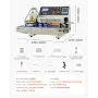VEVOR Continuous Bag Band Sealing Machine, 6-12 mm Seal Width, Horizontal Band Sealer Machine with Ink Printing, Temp & Speed Ad