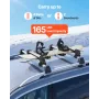 Ski & Snowboard Roof Rack, Carry up to 4 Pairs of Skis or 2 Snowboards, 2 PCS Aluminum Universal Car Roof Rack Top Holder with L