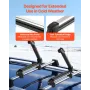 VEVOR Ski & Snowboard Roof Rack, Carry up to 4 Pairs of Skis or 2 Snowboards, 2 PCS Aluminum Universal Car Roof Rack Top Holder 