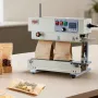Continuous Bag Band Sealing Machine, 6-12 mm Seal Width, Vertical Band Sealer Machine with Roller Printing , Temp & Speed Adjust