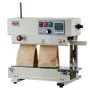Continuous Bag Band Sealing Machine, 6-12 mm Seal Width, Vertical Band Sealer Machine with Roller Printing , Temp & Speed Adjust