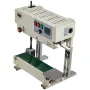 Continuous Bag Band Sealing Machine, 6-12 mm Seal Width, Vertical Band Sealer Machine with Roller Printing , Temp & Speed Adjust