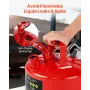 VEVOR Safety Gas Can, 9.5 L Type II Red Safety Can for Gasoline with Stainless Steel Flame Arrester, Self-Closing Lid, and Flexi