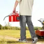 Safety Gas Can, 9.5 L Type II Red Safety Can for Gasoline with Stainless Steel Flame Arrester, Self-Closing Lid, and Flexible Me