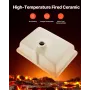 Undermount Bathroom Sink, 470 x 335 mm Rectangular White Ceramic Vessel Sink with Overflow Hole, Under Counter Drop in Modern La