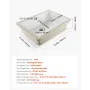 Undermount Bathroom Sink, 470 x 335 mm Rectangular White Ceramic Vessel Sink with Overflow Hole, Under Counter Drop in Modern La