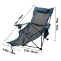 Folding Camp Chair, with Footrest Mesh, Portable Lounge Chair with Storage Bag and Cup Holder, for Camping Fishing and Other Out