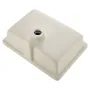 Undermount Bathroom Sink, 470 x 335 mm Rectangular White Ceramic Vessel Sink with Overflow Hole, Under Counter Drop in Modern La