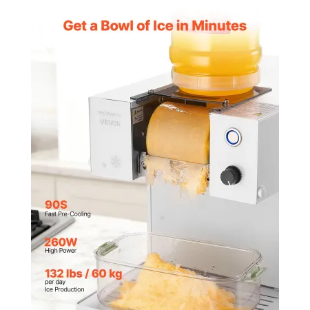 Snowflake Ice Machine, 60KG/24H Snowflake Ice Maker