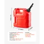 VEVOR Fuel Container, 9.5 L, Gas Tank with Spout & Clear Scale, 15 L/min Max Flow Rate, Secure & Leak-proof, Portable Flat Fluid