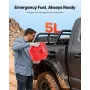 Fuel Container, 5 L, Gas Can with Spout and Lockable Bracket, 15 L/min Max Flow Rate, Secure & Leak-proof, Portable Flat Fluid C