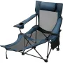 Folding Camp Chair, with Footrest Mesh, Portable Lounge Chair with Storage Bag and Cup Holder, for Camping Fishing and Other Out