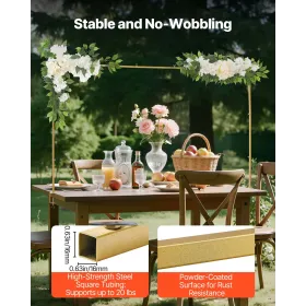Over the Table Rod Stand with Clamps, Adjustable 71-249 cm Length & 33-106 cm Height, Table Arch Stand with Floral Accessories, 