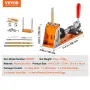 30 Pcs Pocket Hole Jig Kit, Adjustable & Easy to Use Pocket Hole Jig System with Step Drills, Wrenches, Drill Stop Rings, and Sq