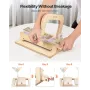 Soap Cutter, 0-2 inch Adjustable Thickness, Wood Soap Slicer with Stainless Steel Adjustable Wire Tension, with Extra Wires, Mul