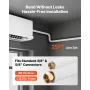 7.6m Mini Split Line Set, 9.5 & 15.9mm OD AC Copper Tubing Pipe, 3/8 White PE Thickened Insulated Coil with Flared Nuts, Rich Fi