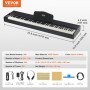 88 Key Fully Weighted Digital Piano Dual Keyboard Speakers Sustain Pedal