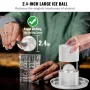 Ice Ball Press, 2.4" Ice Ball Maker, Aircraft Al Alloy Ice Ball Press Kit for 60mm Ice Sphere, Ice Press with Tong and Drip Tray