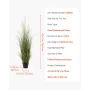 Artificial Grass Plant, 2 Pack 1194mm Reed Flower Grass in Pot, Premium PVC Faux Fake Greenery Shrubs Plant for Indoor Outdoor H