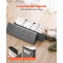 Foldable Storage Ottoman Bench, End of Bed Bench with Side Bags, Folding Upholstered Storage Chest Supports 660 lbs, Linen Bed O