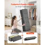 Foldable Storage Ottoman Bench, End of Bed Bench with Side Bags, Folding Upholstered Storage Chest Supports 660 lbs, Linen Bed O