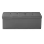 VEVOR Foldable Storage Ottoman Bench, End of Bed Bench with Side Bags, Folding Upholstered Storage Chest Supports 660 lbs, Linen