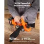 Cordless Handheld Planer, 82 mm Cut Width, 15000 RPM Electric Hand Wood Planer with Brushless Motor, Adjustable Cut Depth for Wo