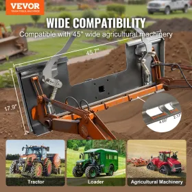VEVOR Skid Steer Attachment Plate, 3/8" Skid Steer Mount Plate with 2.28" Hitch Receiver, Quick Attachment Loader Plates, Compat
