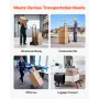 Hand Truck, 272 kg Load Capacity, Heavy-Duty Hand Truck Dolly with Wheels & Telescoping Handle, Portable Trolley Dolly with Tie-
