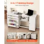 VEVOR Folding Sewing Table, Multipurpose Sewing Machine Table with Cabinet, Compact Design, Wheels, Wooden Pegs, Storage Trays a
