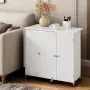 VEVOR Folding Sewing Table, Multipurpose Sewing Machine Table with Cabinet, Compact Design, Wheels, Wooden Pegs, Storage Trays a