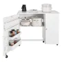 Folding Sewing Table, Multipurpose Sewing Machine Table with Cabinet, Compact Design, Wheels, Wooden Pegs, Storage Trays and She