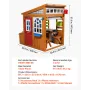 VEVOR Outdoor Playhouse, Cedar Wooden Kids Playhouse with Bird Nest, Doorbell, Trash Bin, Gravity Wall Set, Storage Pocket, Wind
