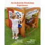 VEVOR Outdoor Playhouse, Cedar Wooden Kids Playhouse with Bird Nest, Doorbell, Trash Bin, Gravity Wall Set, Storage Pocket, Wind