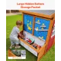 Outdoor Playhouse, Cedar Wooden Kids Playhouse with Bird Nest, Doorbell, Trash Bin, Gravity Wall Set, Storage Pocket, Windowsill