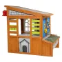 Outdoor Playhouse, Cedar Wooden Kids Playhouse with Bird Nest, Doorbell, Trash Bin, Gravity Wall Set, Storage Pocket, Windowsill