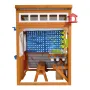 Outdoor Playhouse, Cedar Wooden Kids Playhouse with Bird Nest, Doorbell, Trash Bin, Gravity Wall Set, Storage Pocket, Windowsill