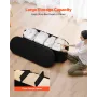 Oval Storage Ottoman Bench, Foldable Teddy Fleece End of Bed Bench, Folding Upholstered Bed Ottoman Chest with Large Storage Spa