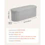 VEVOR Oval Storage Ottoman Bench, Foldable Teddy Fleece End of Bed Bench, Folding Upholstered Bed Ottoman Chest with Large Stora
