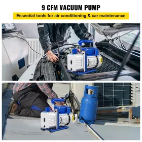 Vakuumpumpe 9 CFM 1 HP Dobbelttrin Aircondition Vakuumpumpe 220V 5pa Ultimate Vacuum kølemiddel HVAC Air Tool Rotary Vane