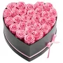 Forever Flowers, 27 Preserved Roses in a Heart Shape Box, Eternal Flowers Immortal Bouquet Birthday Present for Women Her Wife M