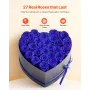 Forever Flowers, 27 Preserved Roses in a Heart Shape Box, Eternal Flowers Immortal Bouquet Birthday Present for Women Her Wife M