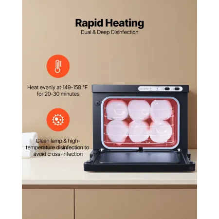 VEVOR Hot Håndklædevarmer, 8L lille håndklædevarmerskab med klips og rustfrit stålstativ, Holder 12 håndklæder, Bærbar