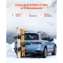 VEVOR Folding Hitch Mounted Ski & Snowboard Rack, Fits 50 mm Receiver, Carries up to 6 Pairs of Skis or 4 Snowboards, Adjustable